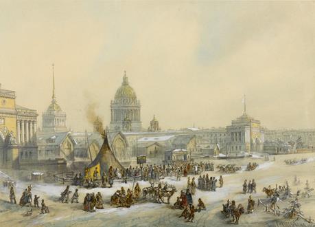 Joseph Josefovich  Charlemagne Ice Fair on the Neva River, St. Petersburg